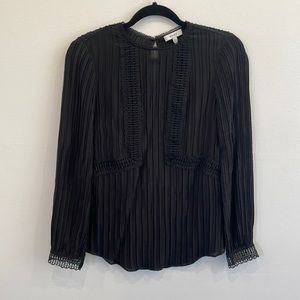 REISS Black Pleated Top